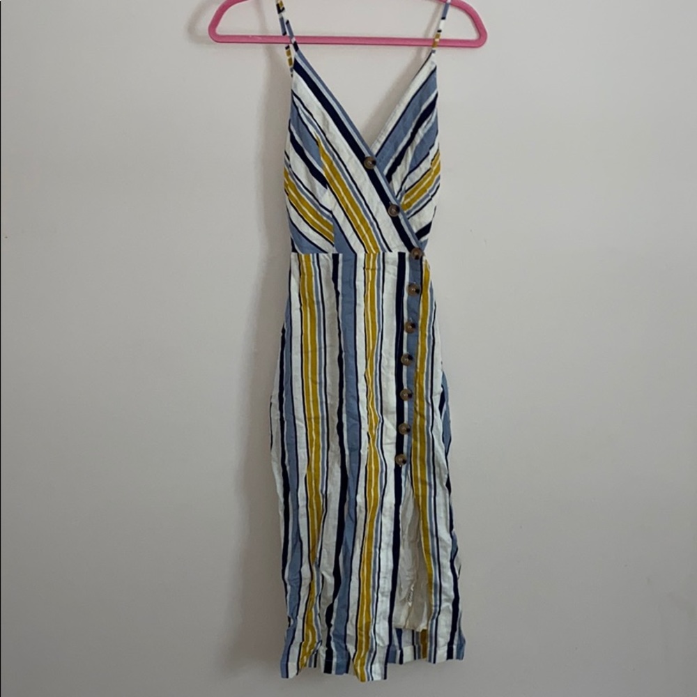 Multicolor stripe midi dress